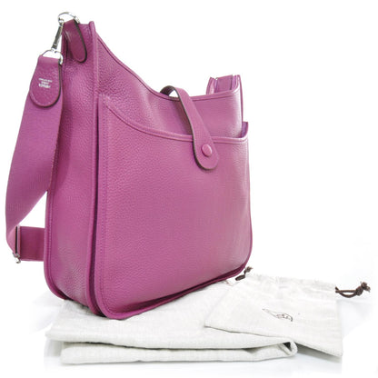 Hermes Taurillon Clemence Evelyne III GM Tosca Pink 2 of 9