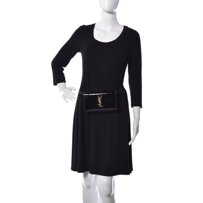 Saint Laurent Patent Monogram Kate Belt Bag Black 2 of 11