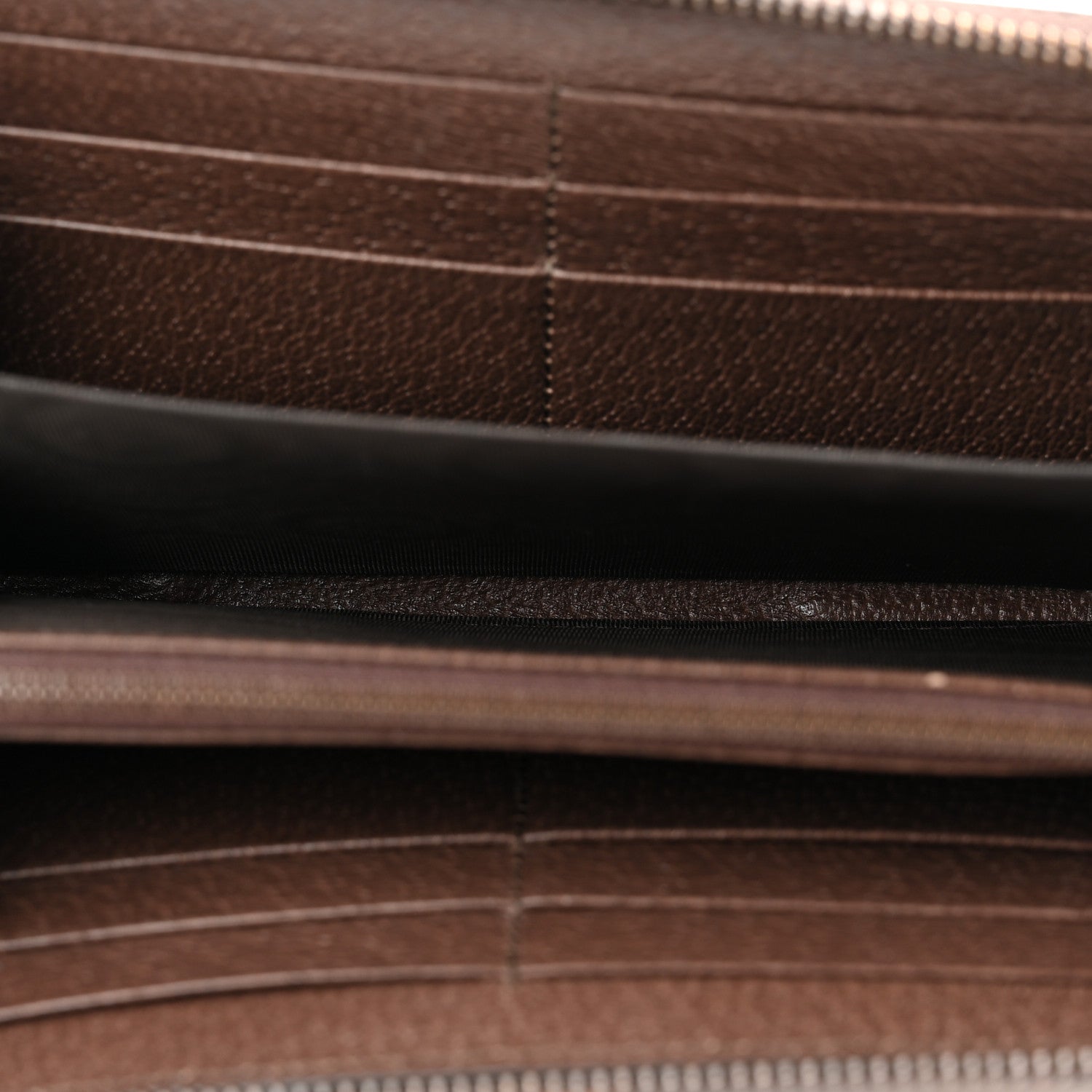 Gucci Monogram Jumbo GG Textured Dollar Calfskin Diana Zip Around Continental Wallet Camel Ebony New Acero 5 of 8