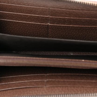 Gucci Monogram Jumbo GG Textured Dollar Calfskin Diana Zip Around Continental Wallet Camel Ebony New Acero 5 of 8