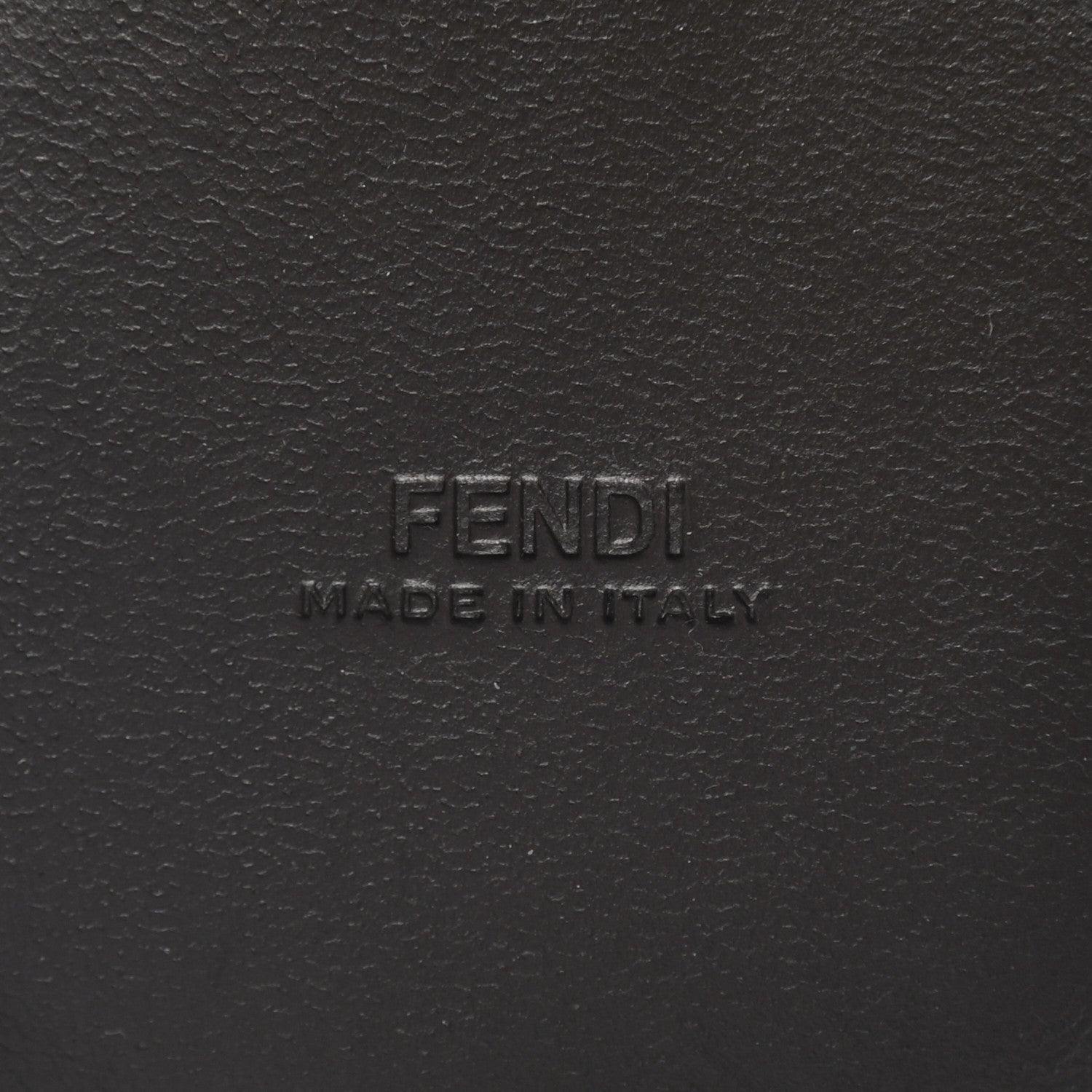 Fendi Calfskin FF 1974 Embossed Help Bag Charm Maya Black Peonia 4 of 5