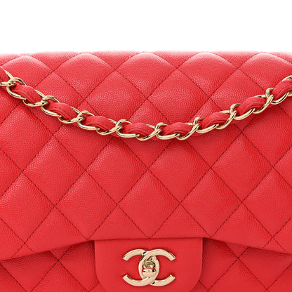 Chanel Caviar Quilted Jumbo Double Flap Red 8 of 11