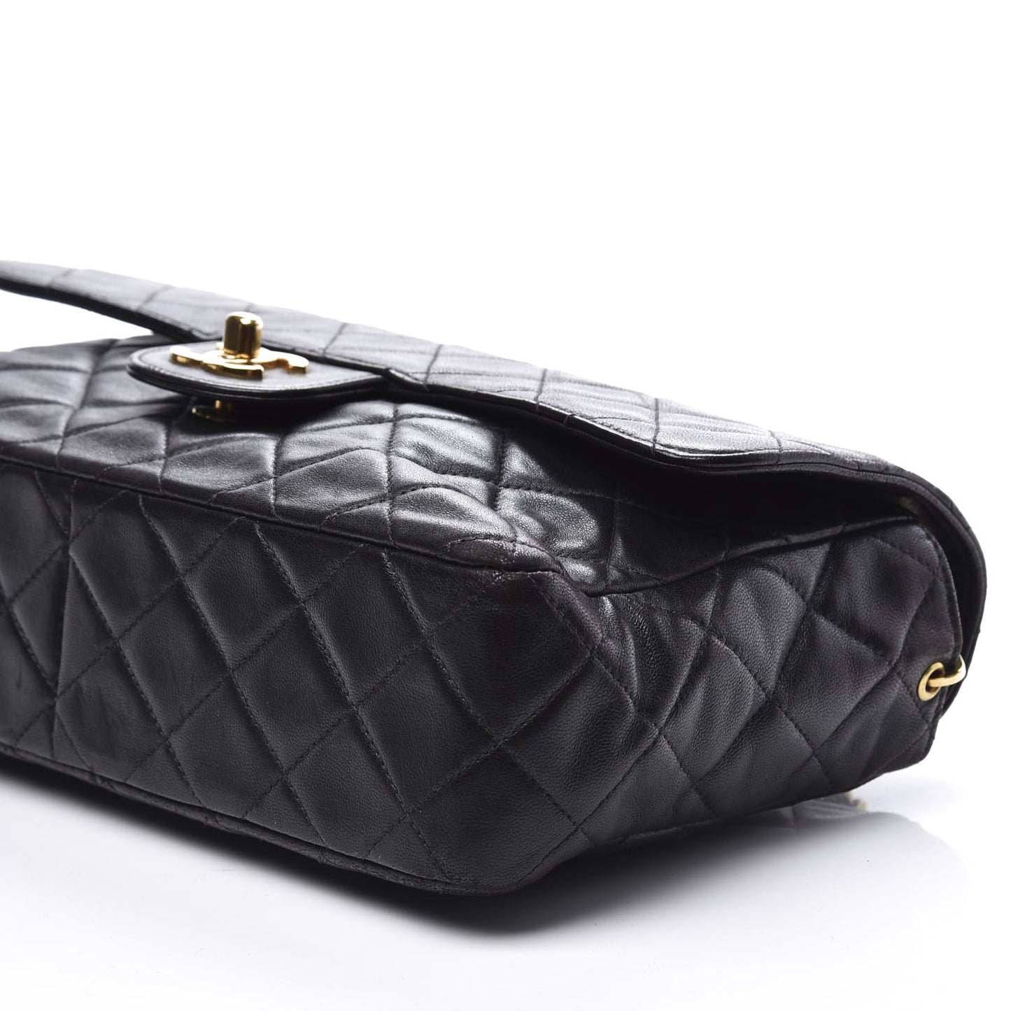 Lambskin Quilted Medium Single Flap Black