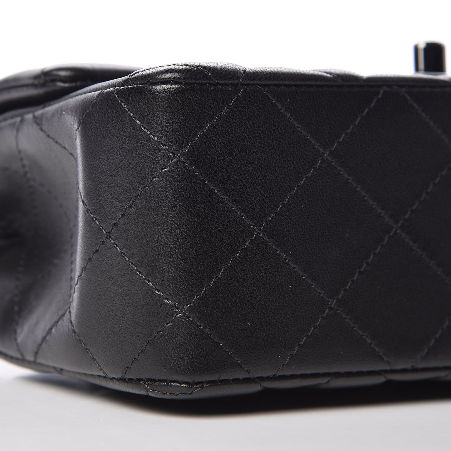 Lambskin Quilted Mini Rectangular Flap Black