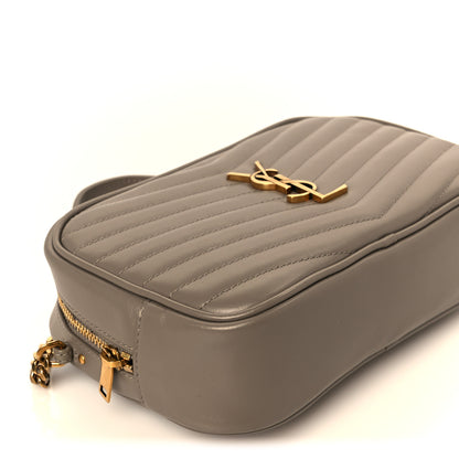 Saint Laurent Calfskin Matelasse Monogram Mini Lou Camera Bag Greyish Brown 8 of 9