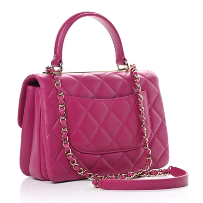 Chanel Lambskin Quilted Small Trendy CC Dual Handle Bag Dark Pink 3 of 11