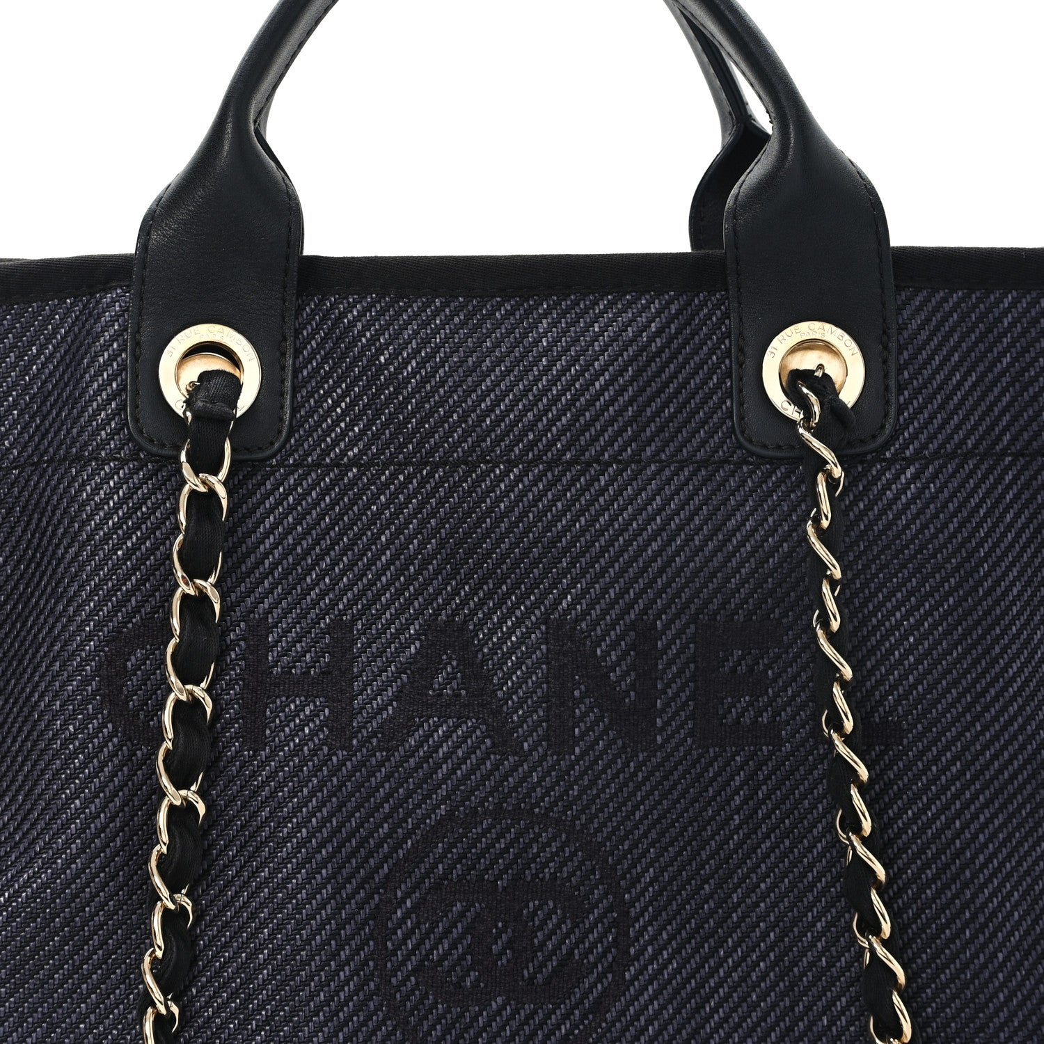 Chanel Mixed Fibers Calfskin Medium Deauville Tote Black 8 of 11