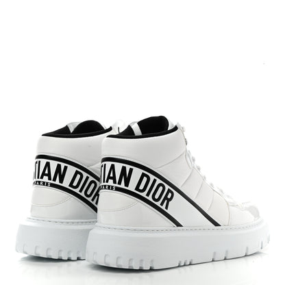 Christian Dior Nylon Fabric Womens D-Player High Top Sneakers 41 White Black 4 of 9