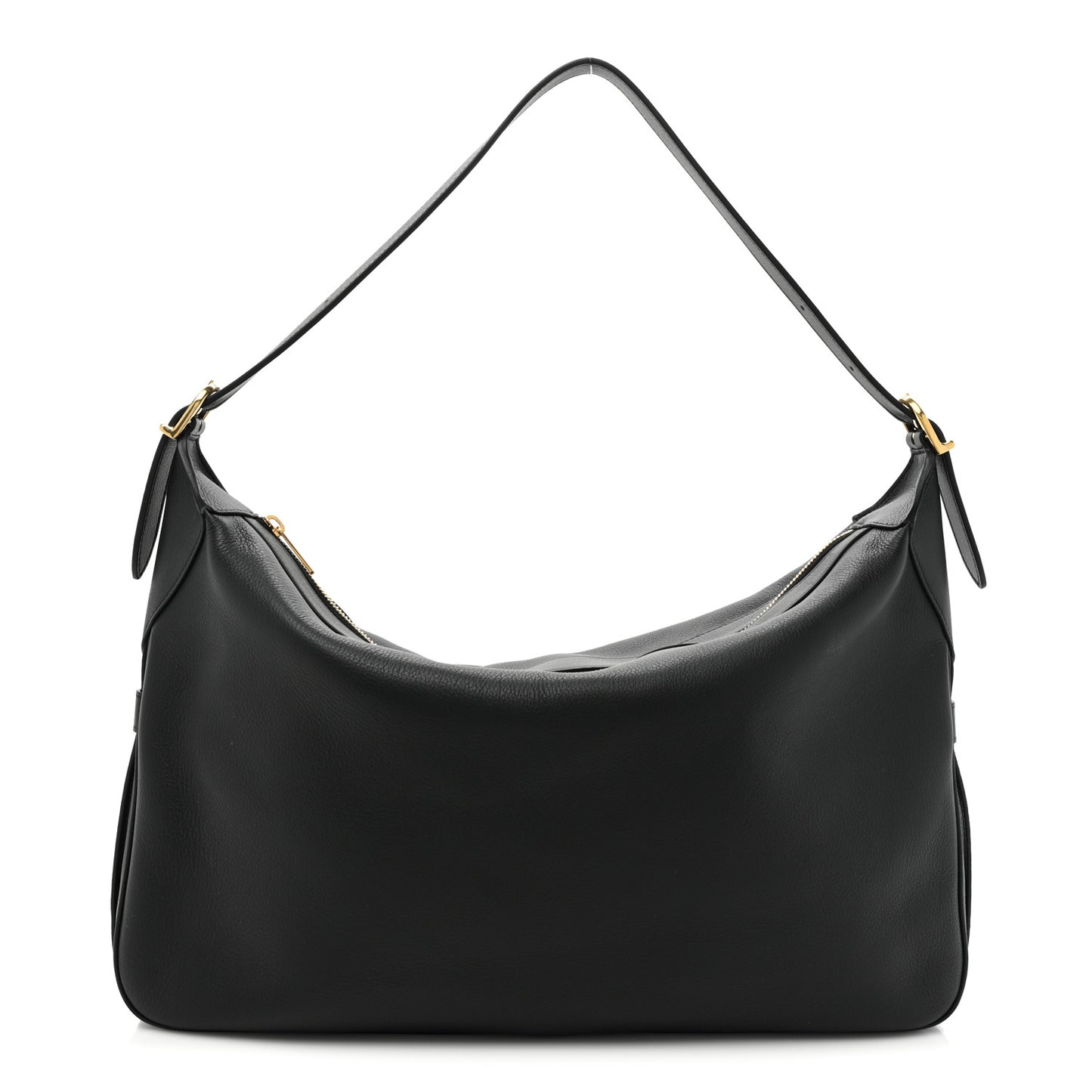 Supple Calfskin Large Romy Shoulder Bag Black