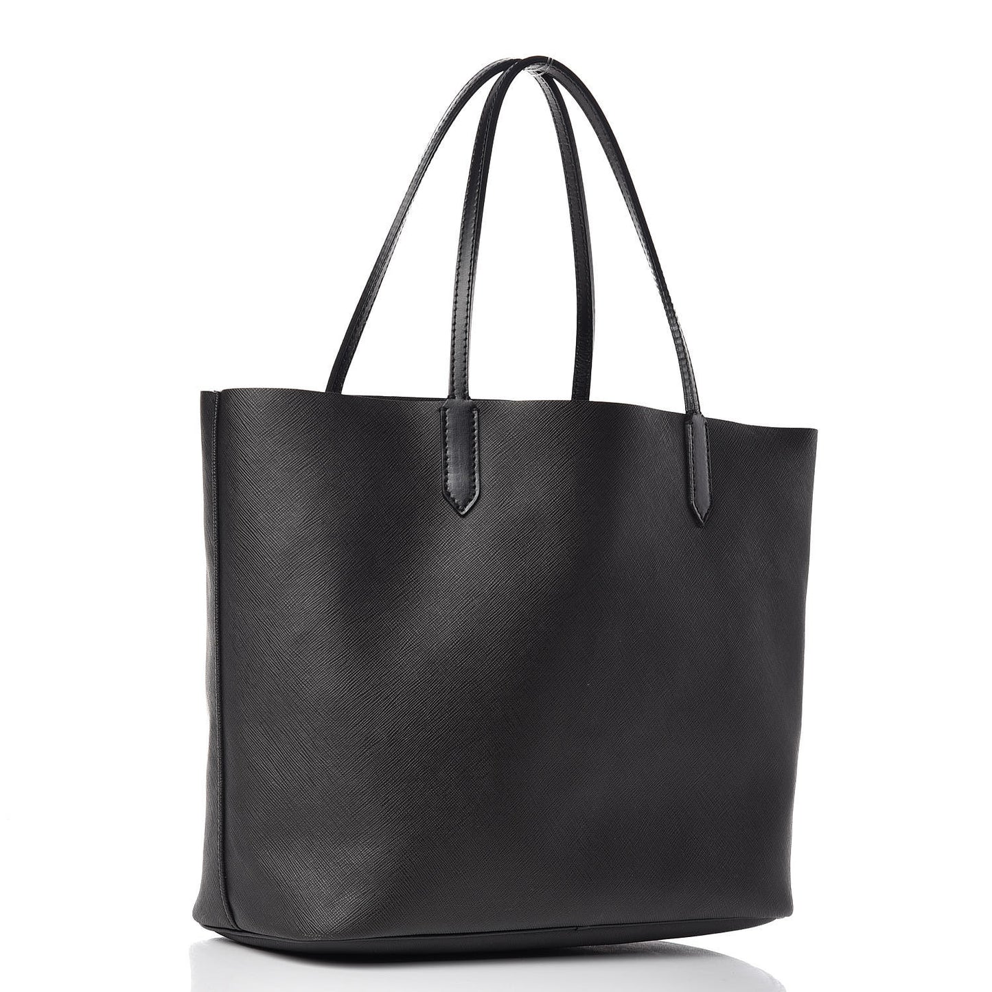Textured Coated Canvas Rottweiler Print Medium Antigona Tote Black