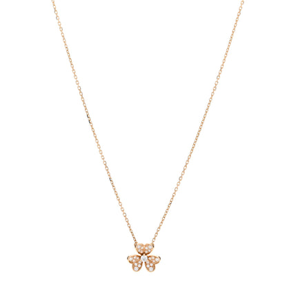 Van Cleef & Arpels 18K Yellow Gold Diamond Mini Frivole Pendant Pave Necklace 1 of 6