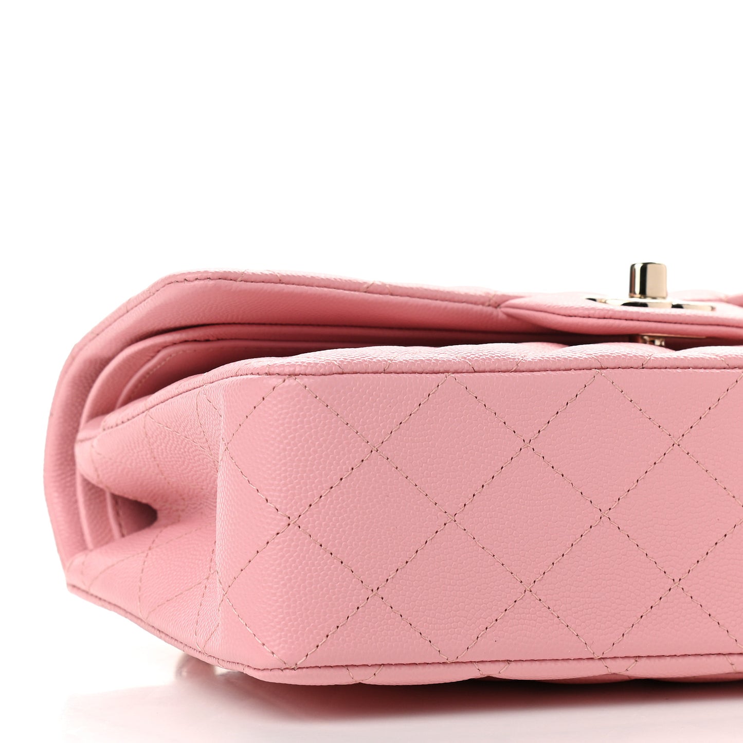 Caviar Quilted Small Double Flap Pink