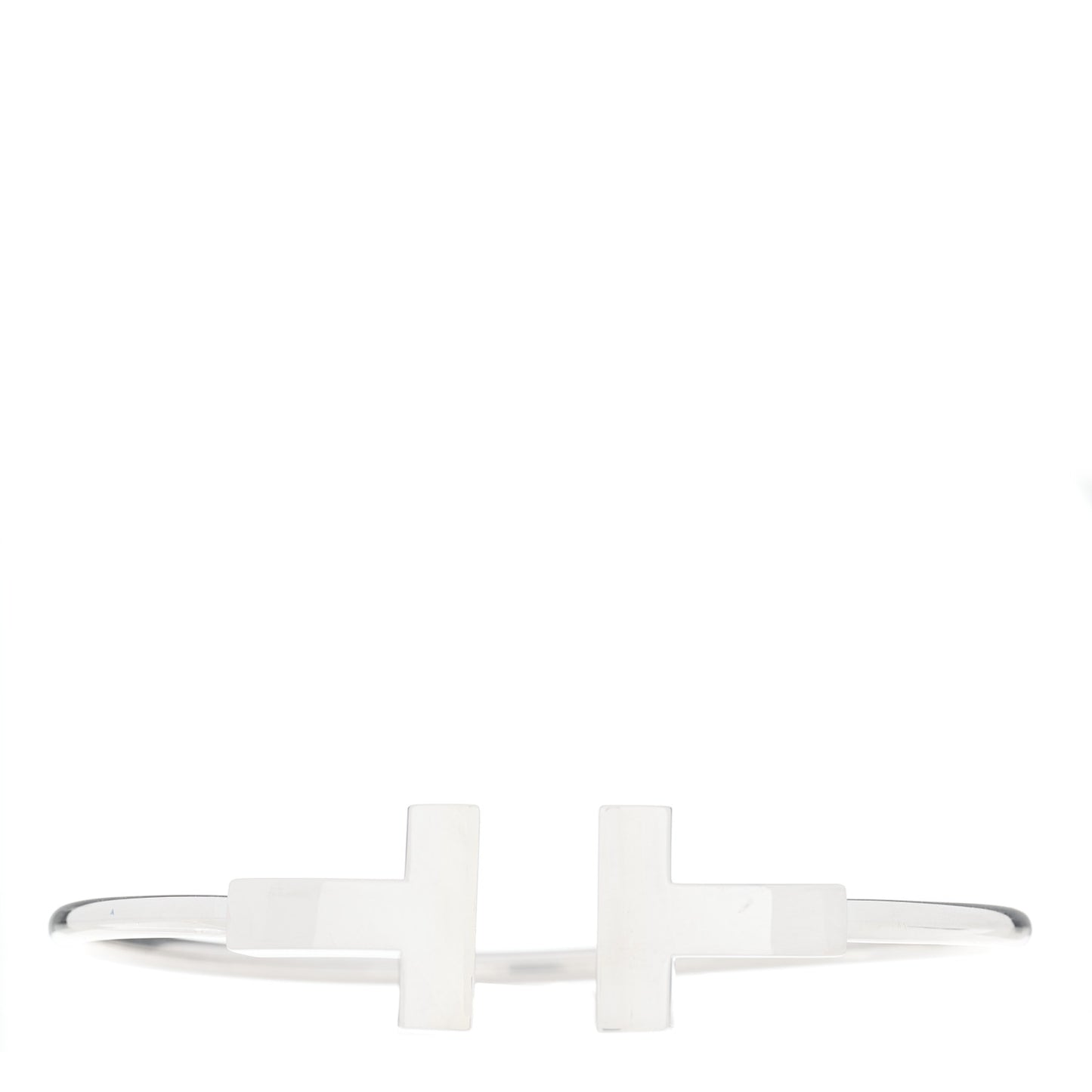 18K White Gold T Wide Wire Bracelet