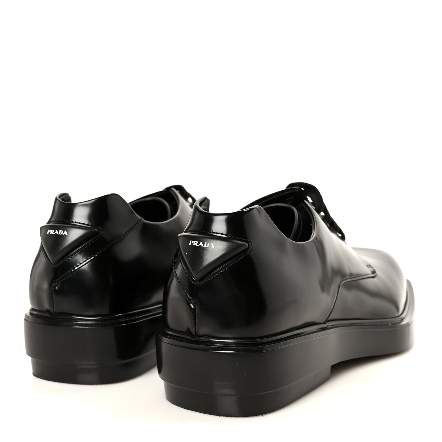 Spazzolato Square Toe Lace Up Derby 9 Black