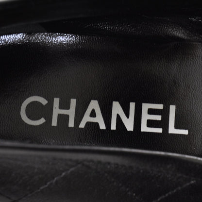 Chanel Leather Quilted Cambon Heels 38 Black and White 5 of 6
