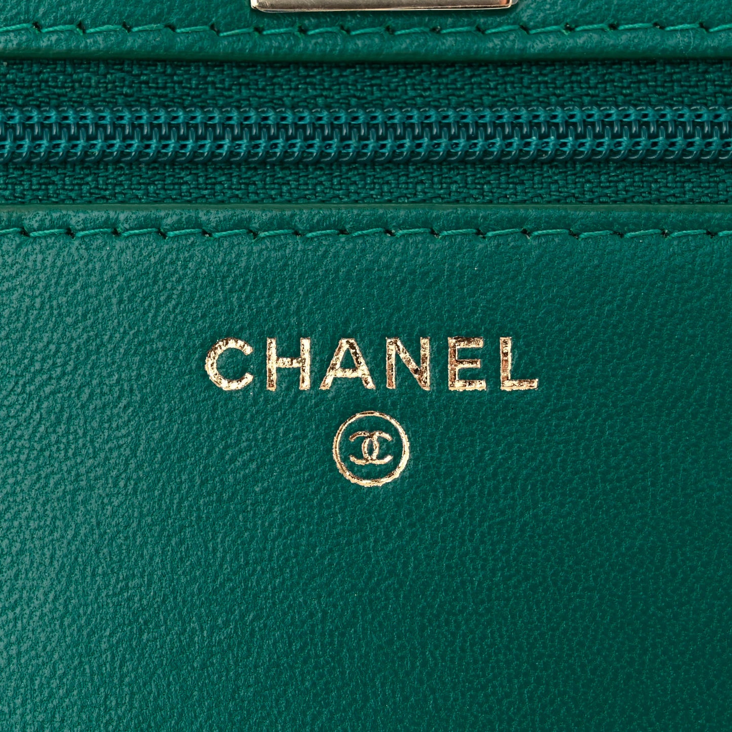 Lambskin Quilted Trendy CC Wallet On Chain WOC Green