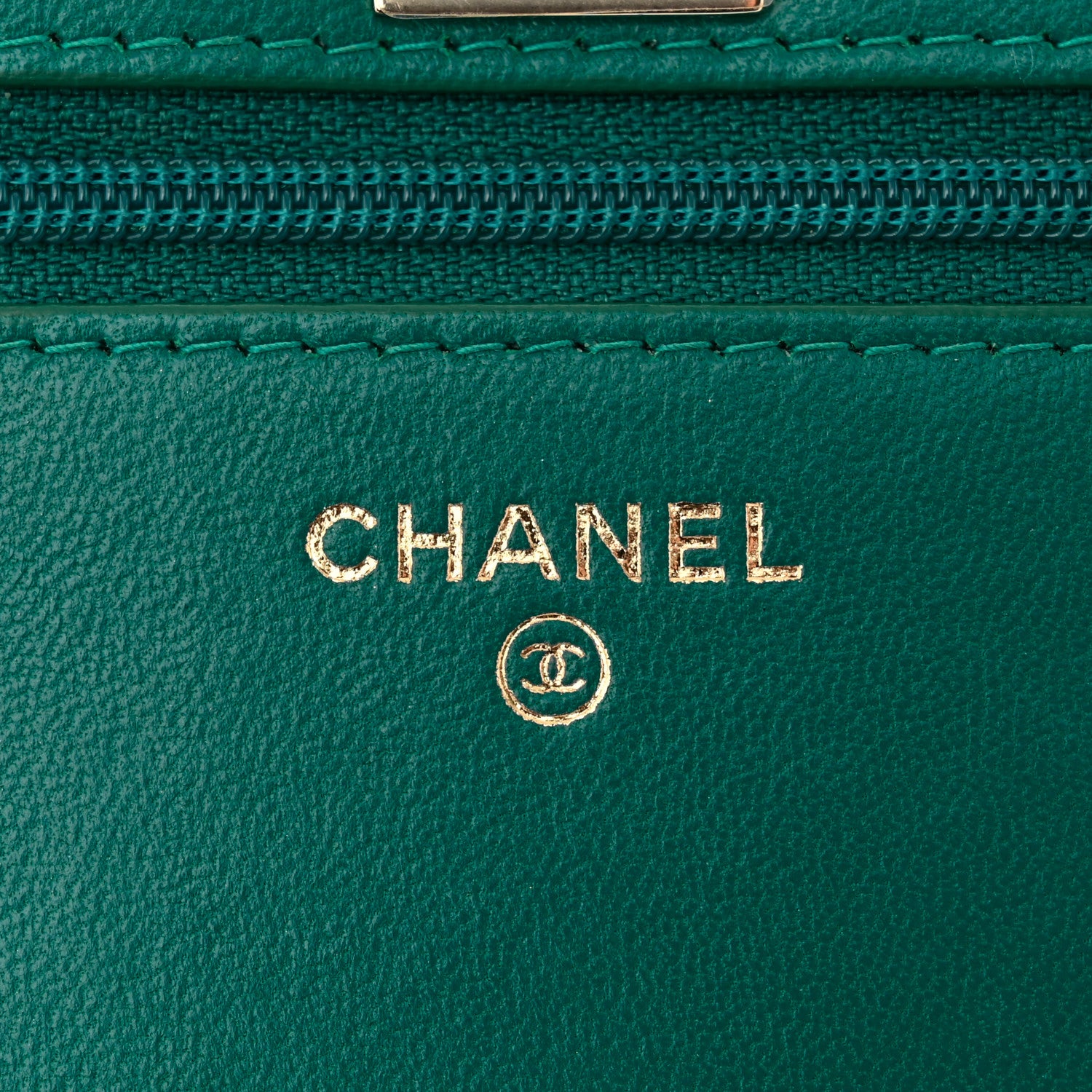 Chanel Lambskin Quilted Trendy CC Wallet On Chain WOC Green 6 of 10