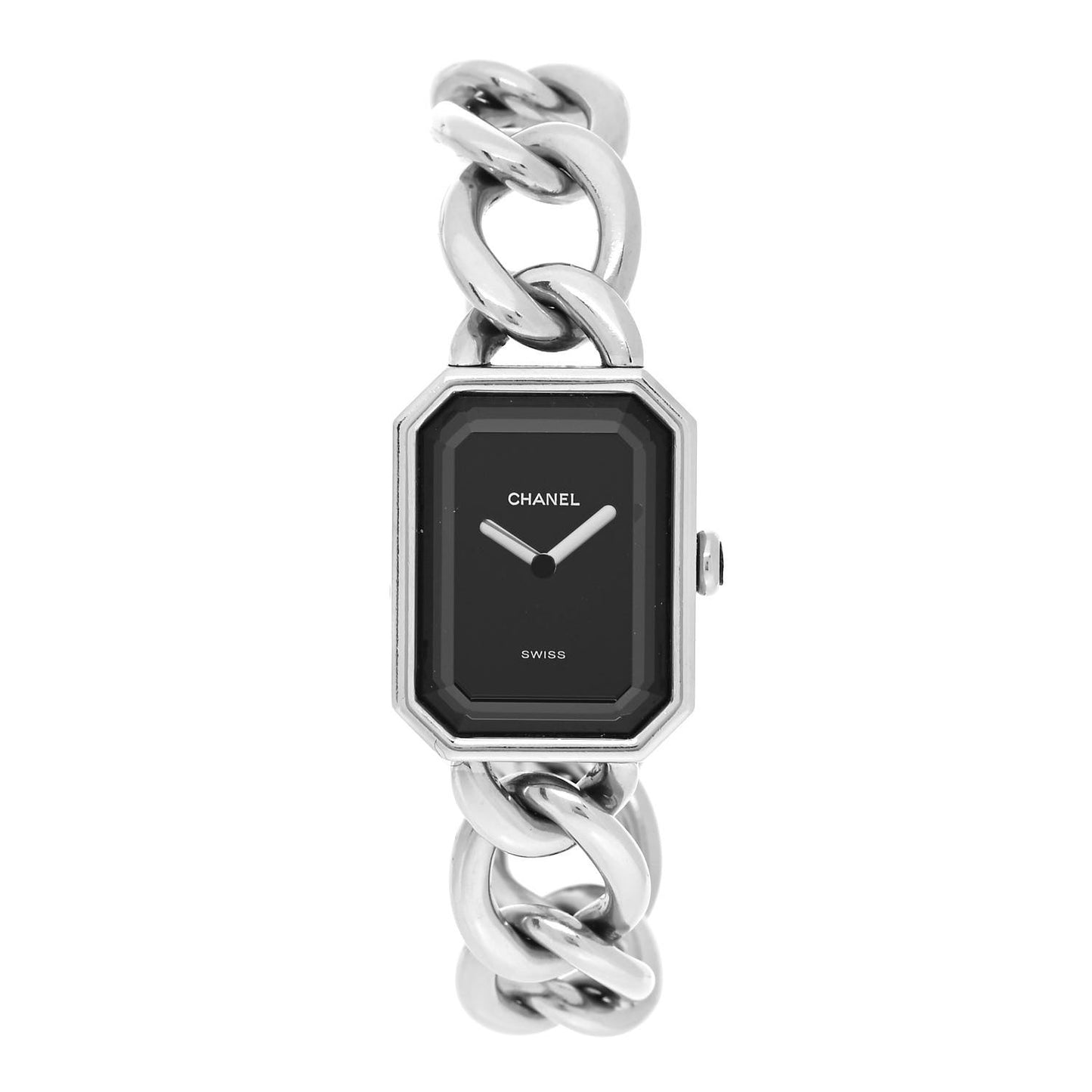 Stainless Steel 20mm Chain Premiere Quartz Watch Black S