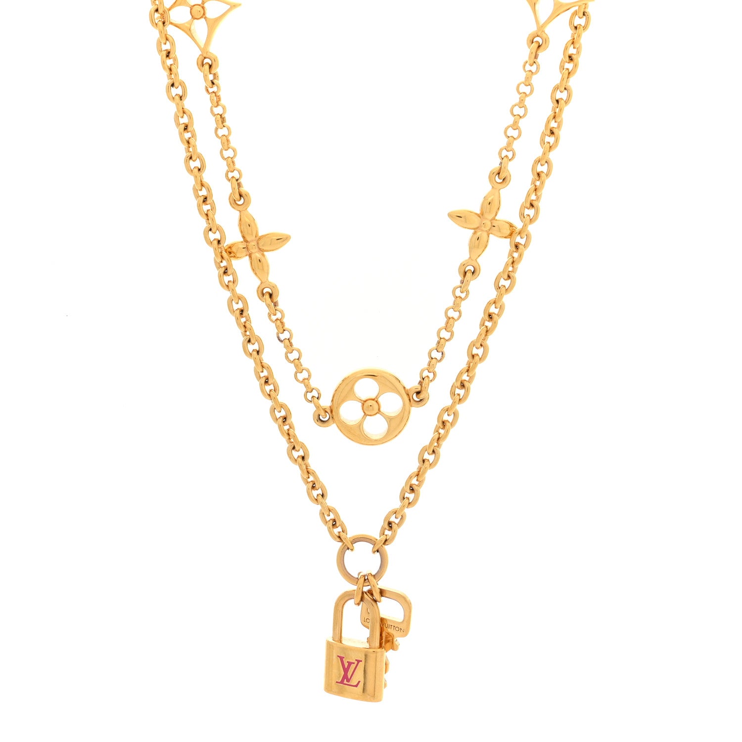 Louis Vuitton Metal Monogram LV Iconic Charms Necklace Gold 1 of 5