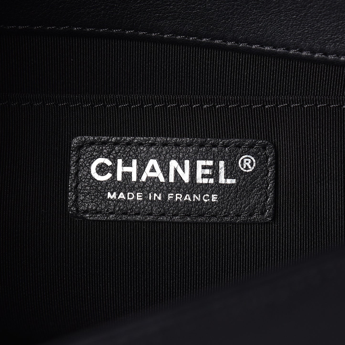 Calfskin Chevron Quilted Medium Boy Flap Black