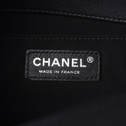 Chanel Calfskin Chevron Quilted Medium Boy Flap Black 6 of 12