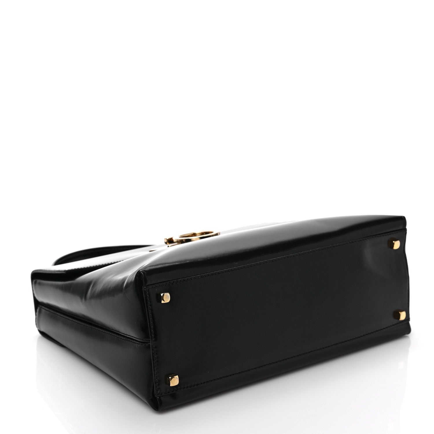 Salvatore Ferragamo Brushed Off Calfskin Iconic Large Top Handle Bag Black 3 of 7