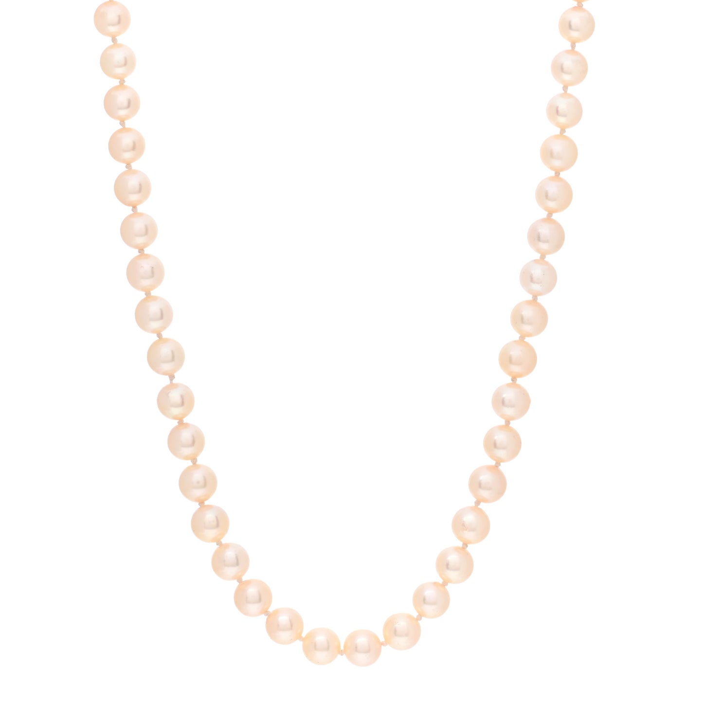 18K Yellow Gold Akoya Pearl 6.5-7mm Strand Necklace 18.5"