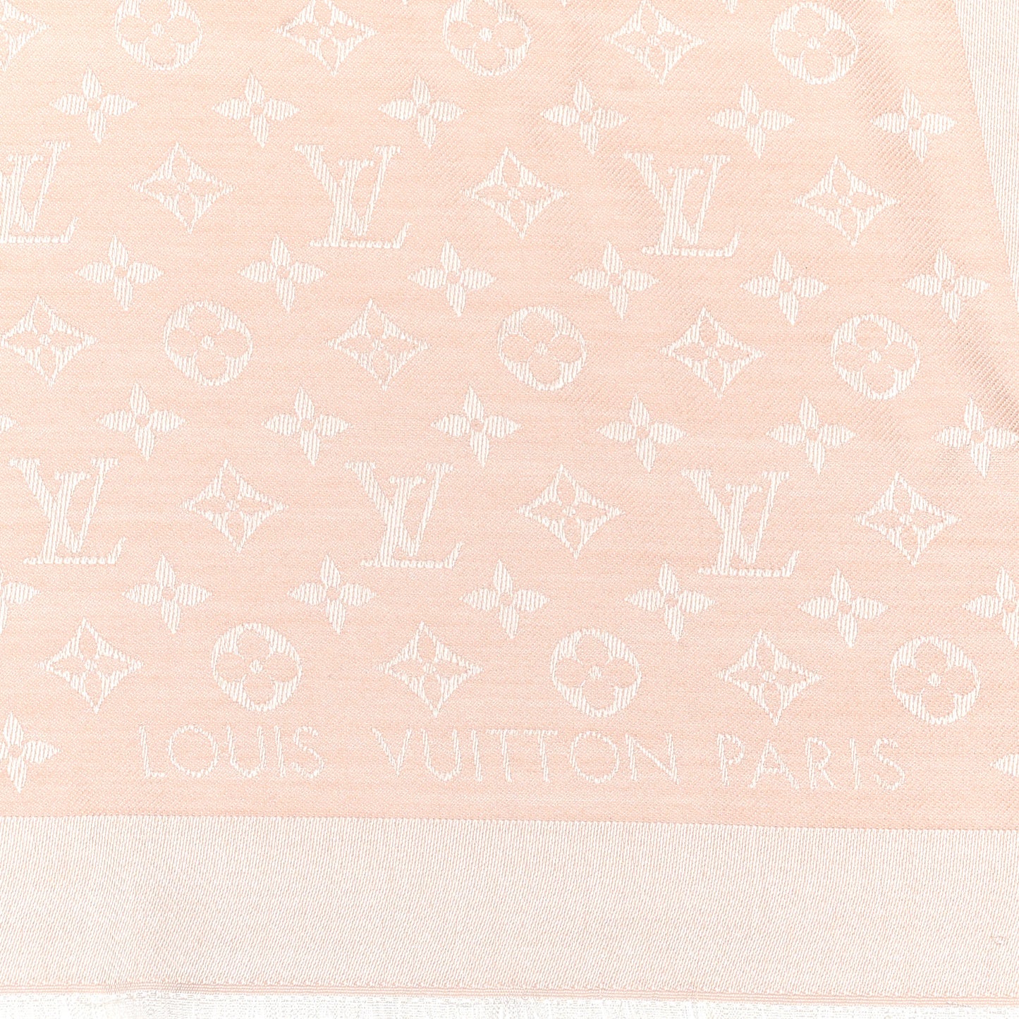 Silk Wool Monogram Denim Shawl Rose