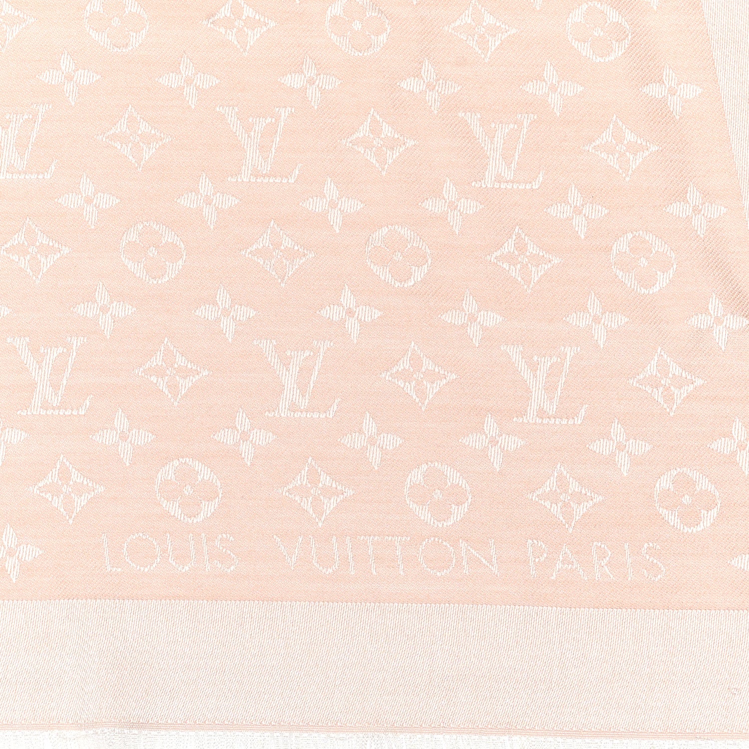Louis Vuitton Silk Wool Monogram Denim Shawl Rose 2 of 4