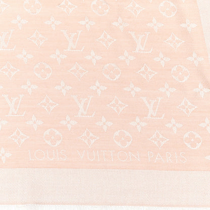Louis Vuitton Silk Wool Monogram Denim Shawl Rose 2 of 4