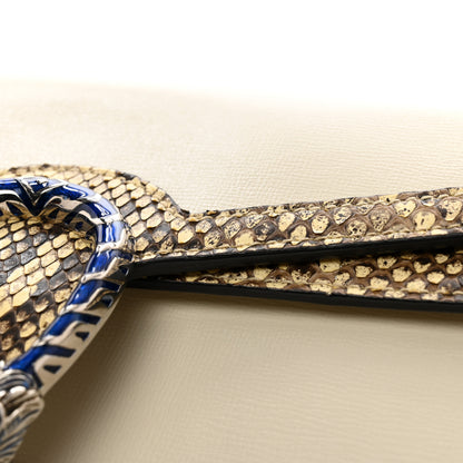 Gucci Calfskin Snakeskin Enamel Small Dionysus Shoulder Bag White Beige Electric Blue 11 of 13