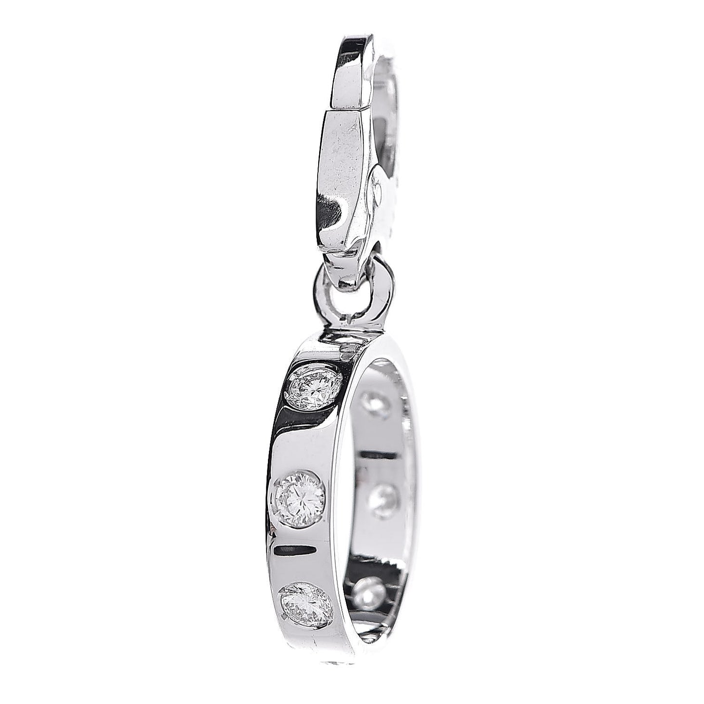 18K White Gold Diamond LOVE Ring Charm