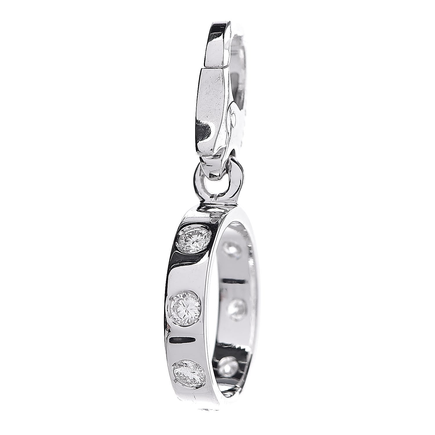 Cartier 18K White Gold Diamond LOVE Ring Charm 1 of 6