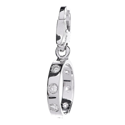 Cartier 18K White Gold Diamond LOVE Ring Charm 1 of 6