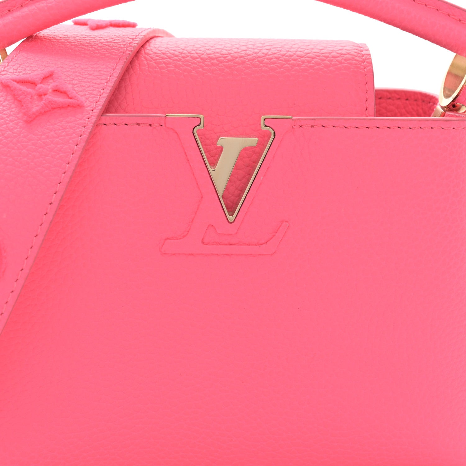 Louis Vuitton Taurillon Capucines Mini Fluo Pink 7 of 10