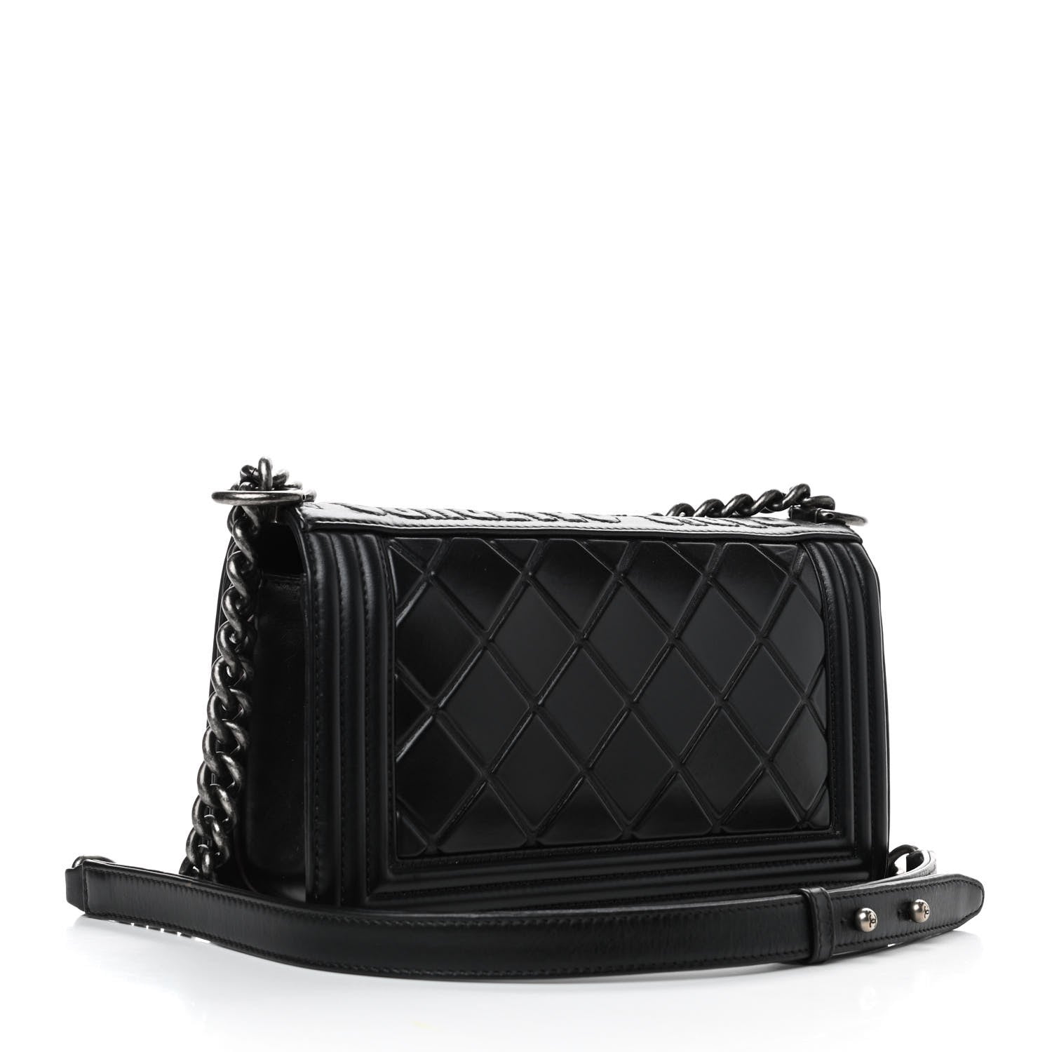 Chanel Calfskin Embossed Medium Paris Salzburg Boy Flap Black 2 of 5