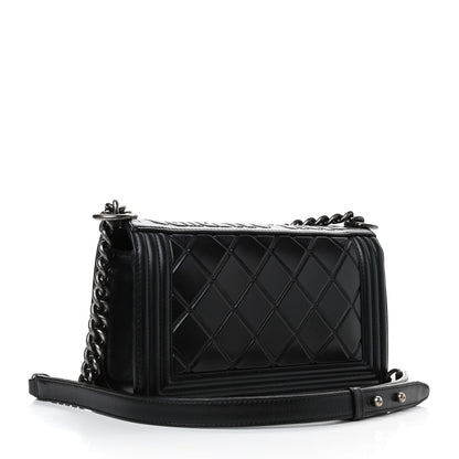 Chanel Calfskin Embossed Medium Paris Salzburg Boy Flap Black 2 of 5
