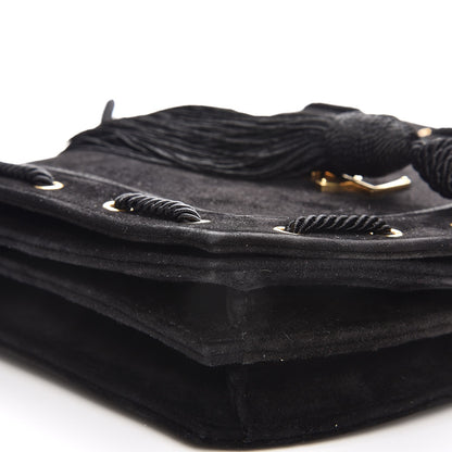 Saint Laurent Suede Medium Monogram Fetish Satchel Black 7 of 9