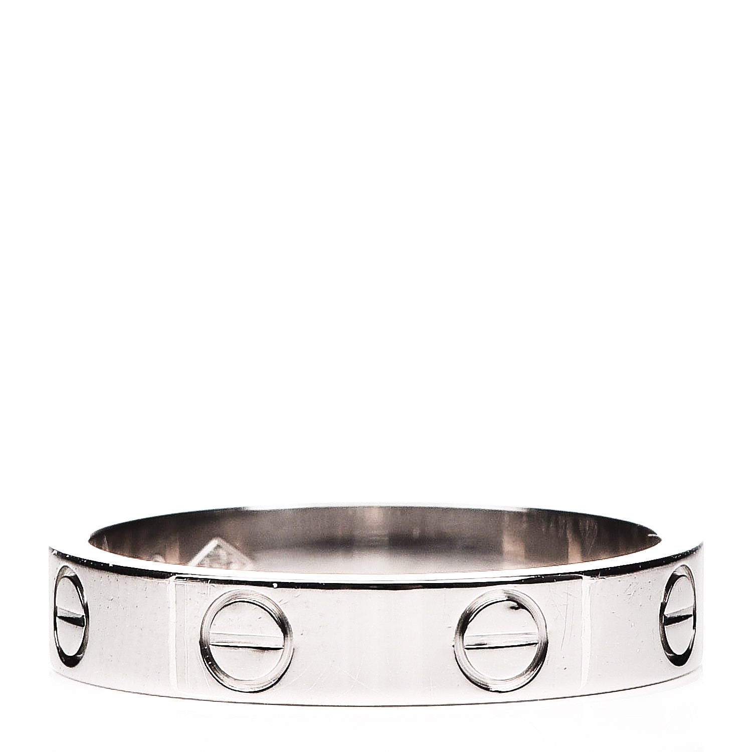 Cartier 18K White Gold 3.5mm LOVE Wedding Band Ring 51 5.75 3 of 5