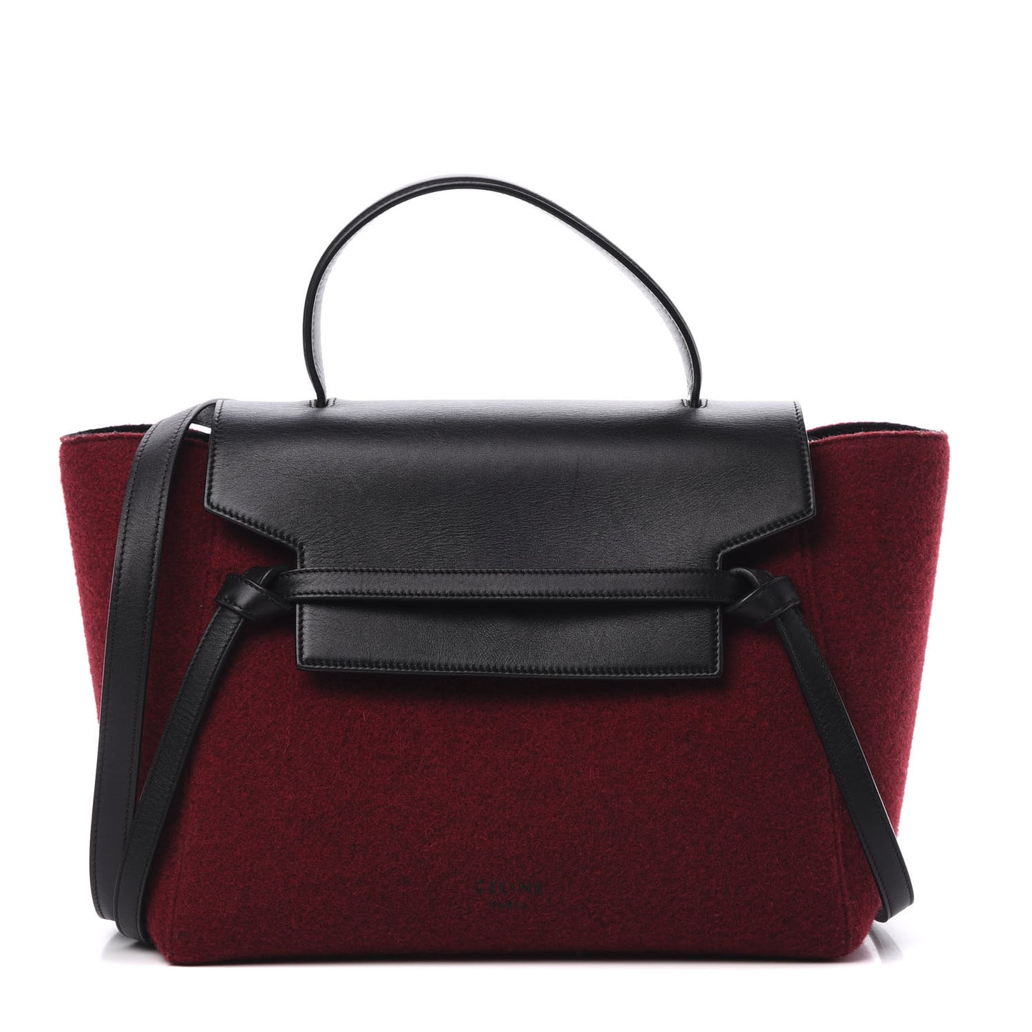 Felt Smooth Calfskin Mini Belt Bag Red