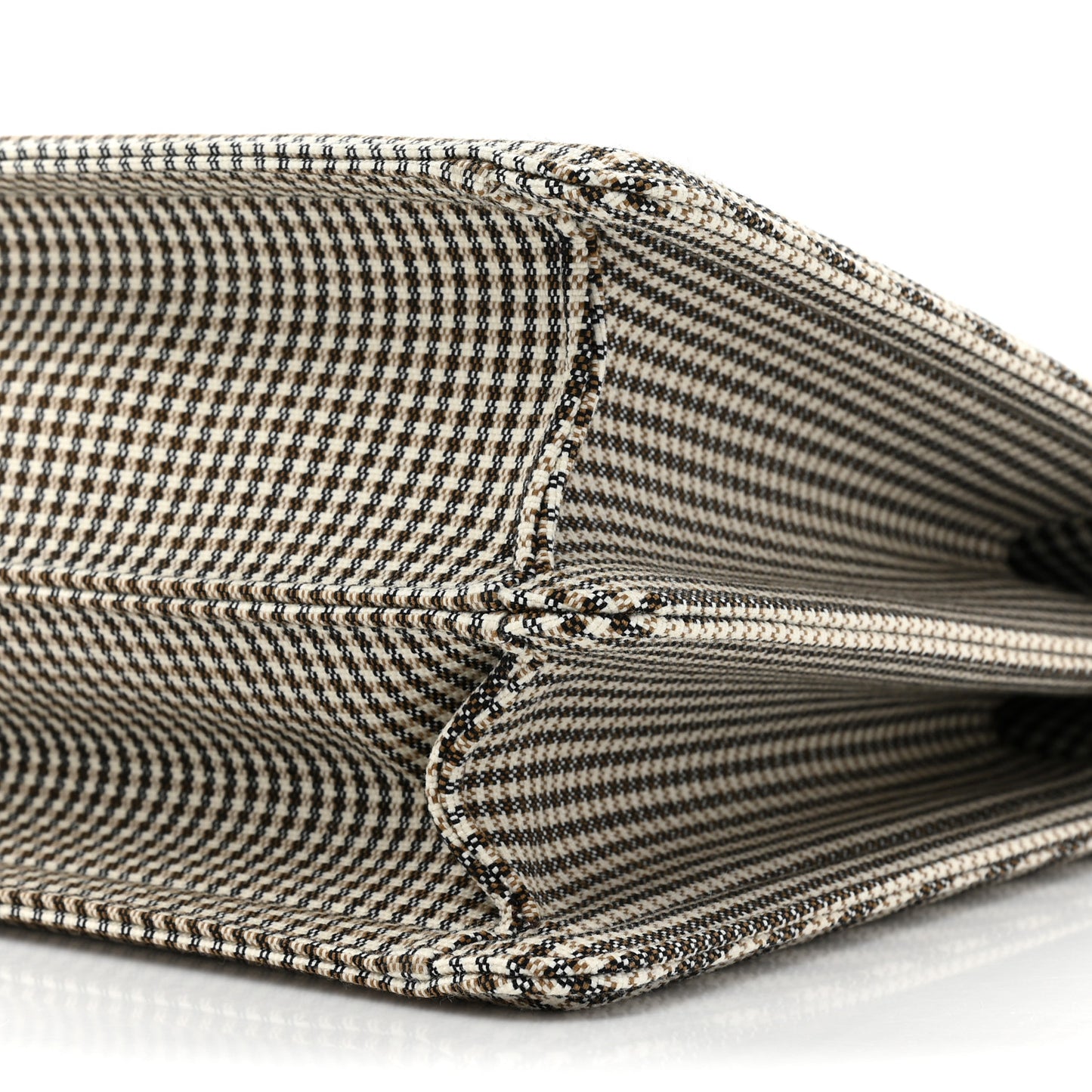 Wool Fabric Jacquard Cuoio Large Houndstooth FF 1974 Medium Peekaboo I SEE U Satchel Beige Tobacco Moro