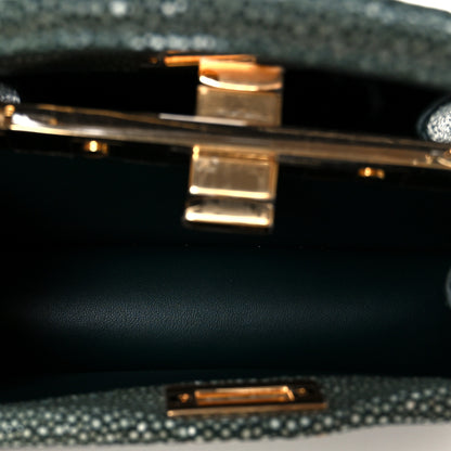 Fendi Stingray Shiny Nappa Petite Peekaboo I SEE U Satchel Verde Ingles 5 of 11