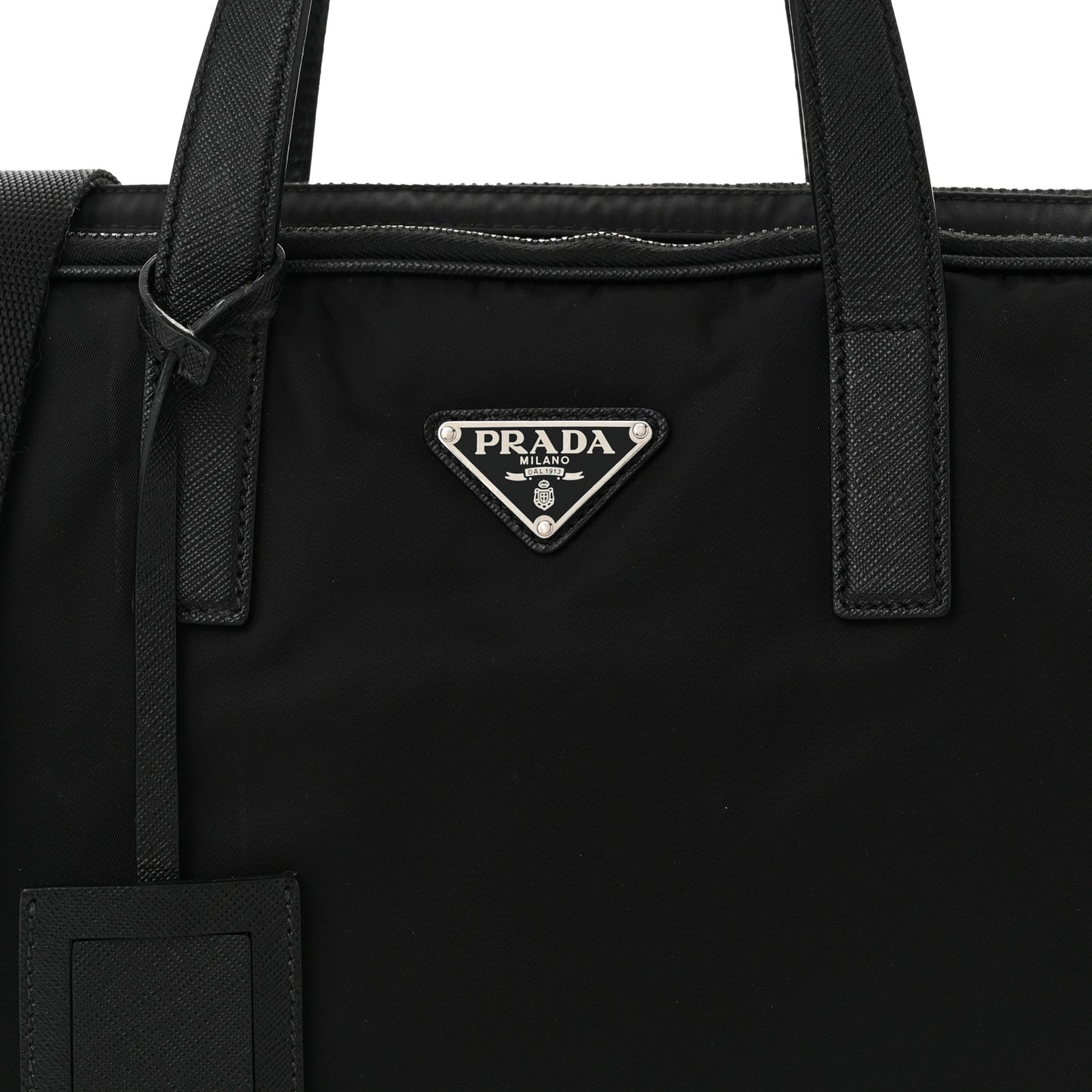 Tessuto Nylon Saffiano Briefcase Black