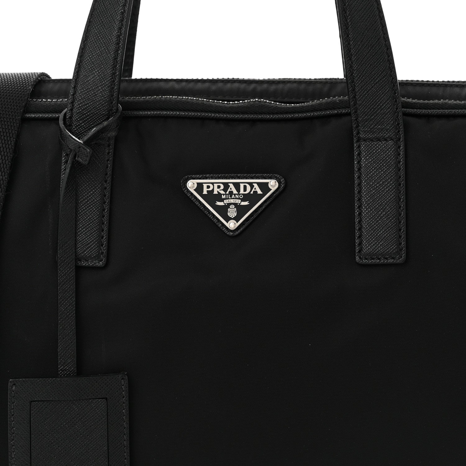 Prada Tessuto Nylon Saffiano Briefcase Black 9 of 11