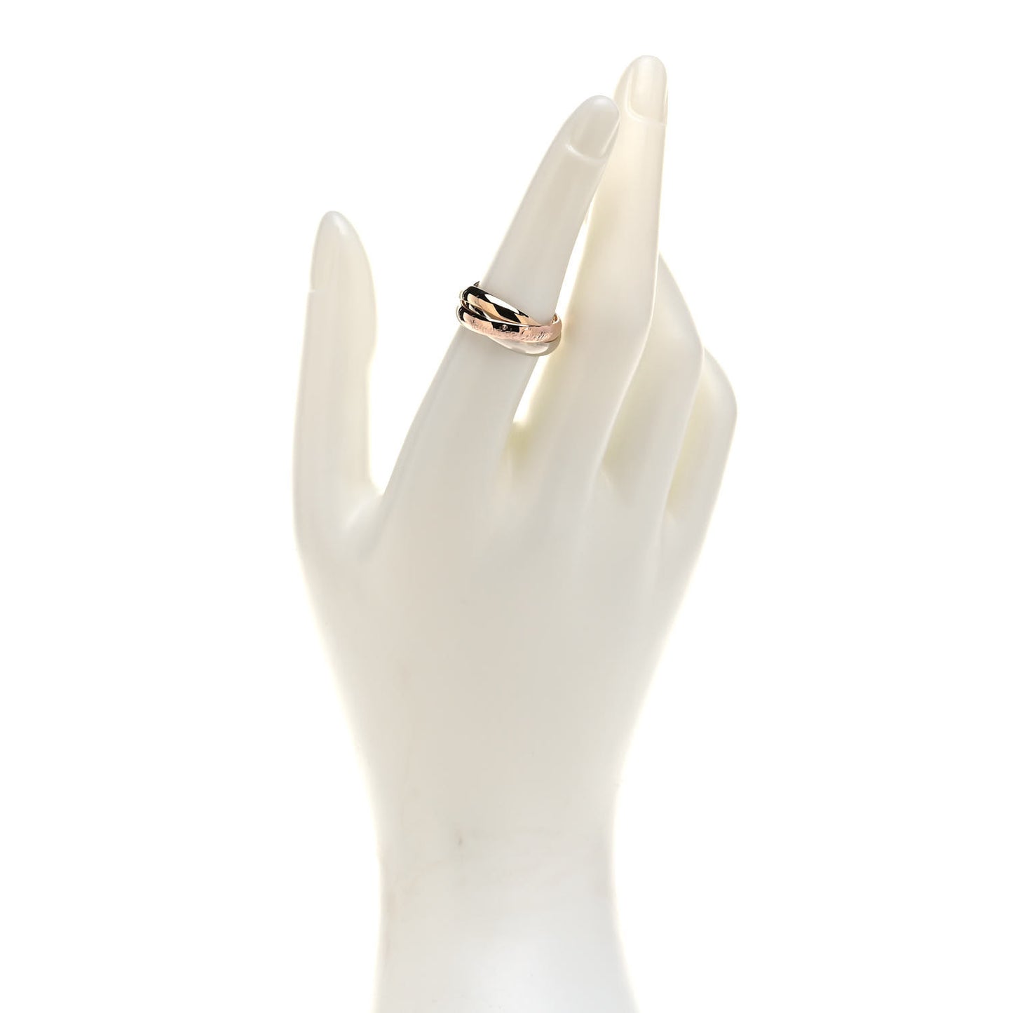 18K Pink Yellow White Gold Classic Les Must De Cartier Trinity Ring 52 6