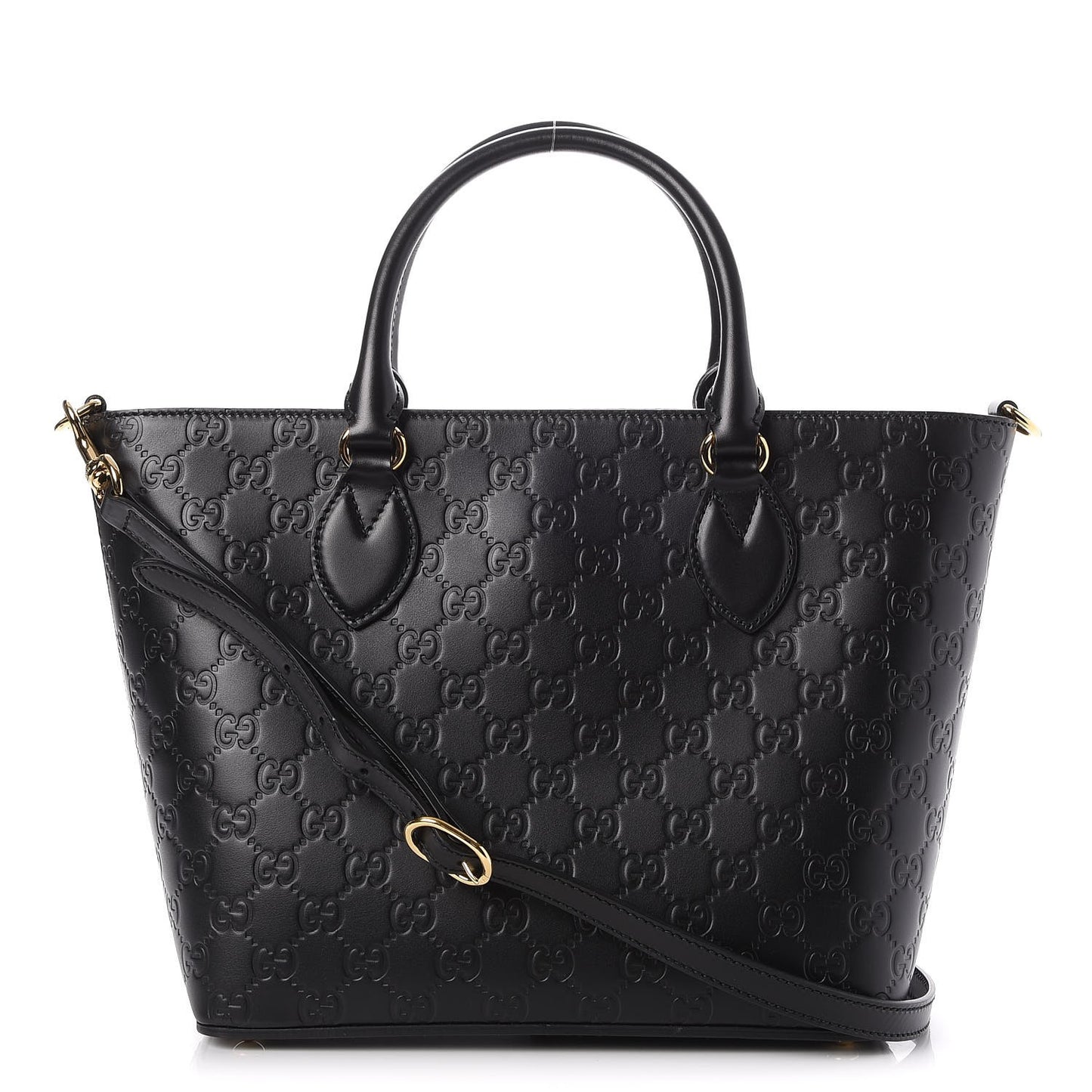 Guccissima Small Zippered Bucket Tote Black