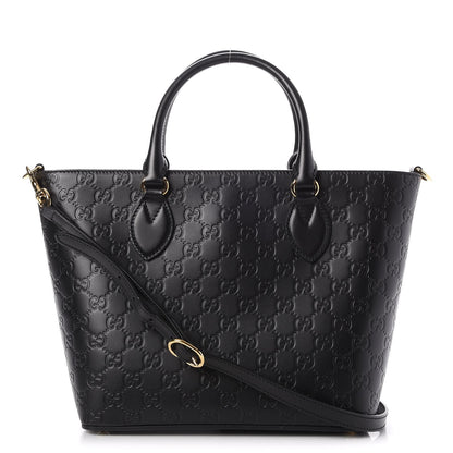Gucci Guccissima Small Zippered Bucket Tote Black 1 of 7