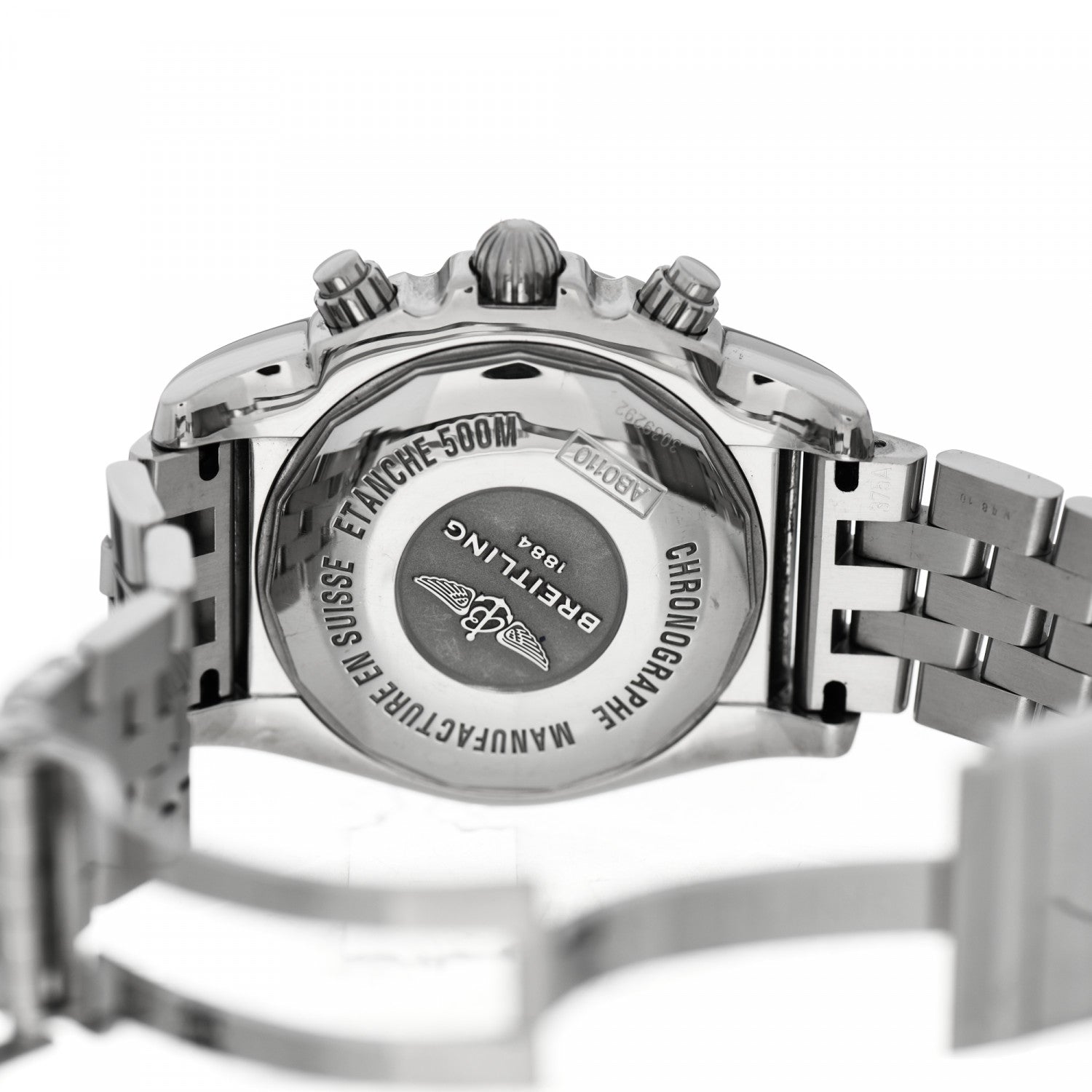 Breitling Stainless Steel 44mm Chronomat Chronograph Automatic Watch Black AB0110 4 of 5