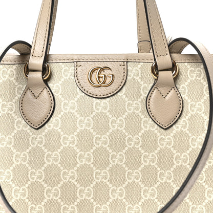 Gucci GG Supreme Monogram Textured Dollar Calfskin Small Ophidia Shoulder Tote Bag Beige Mystic White Oatmeal 8 of 10