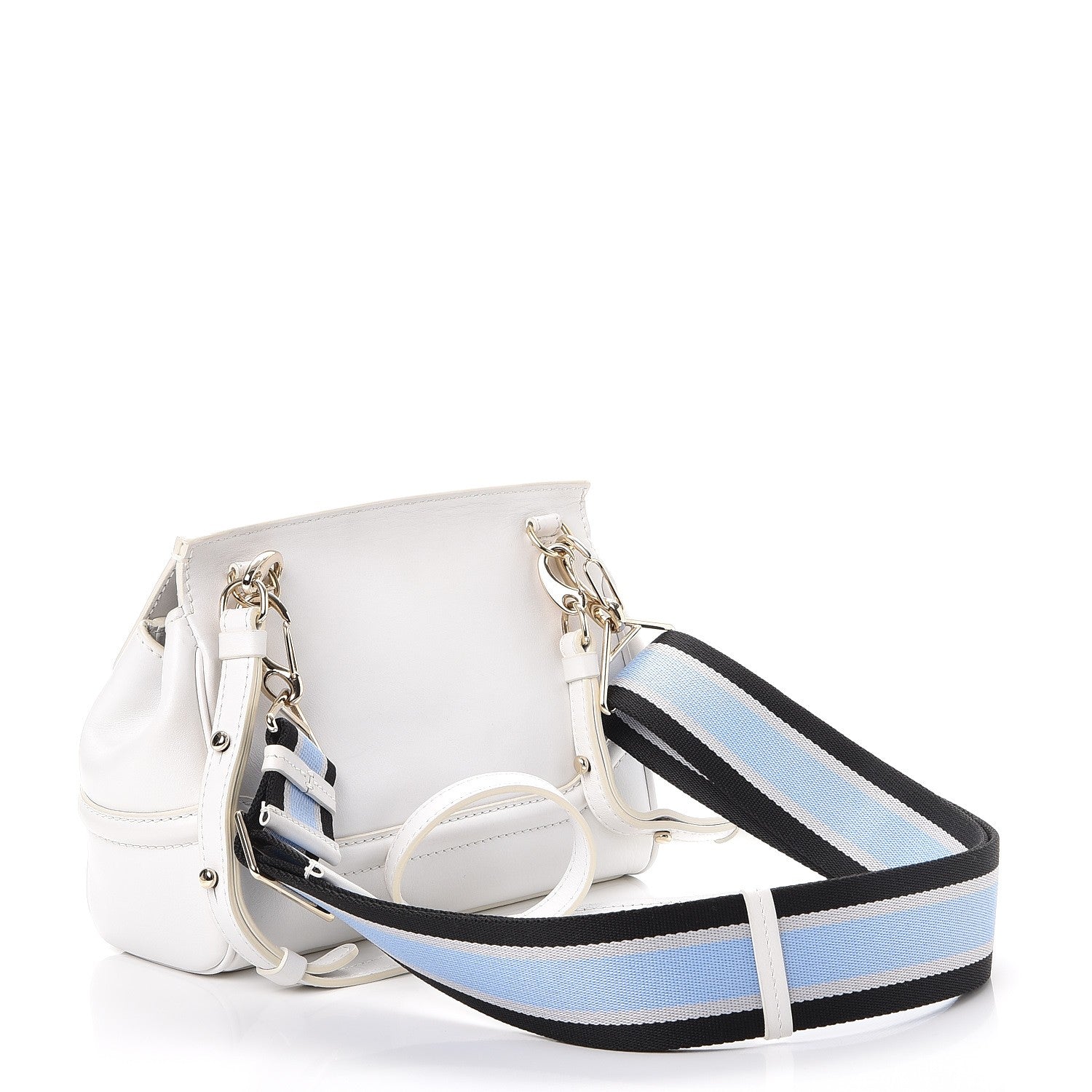 Versace Calfskin Palazzo Empire Crossbody Bag White 4 of 10
